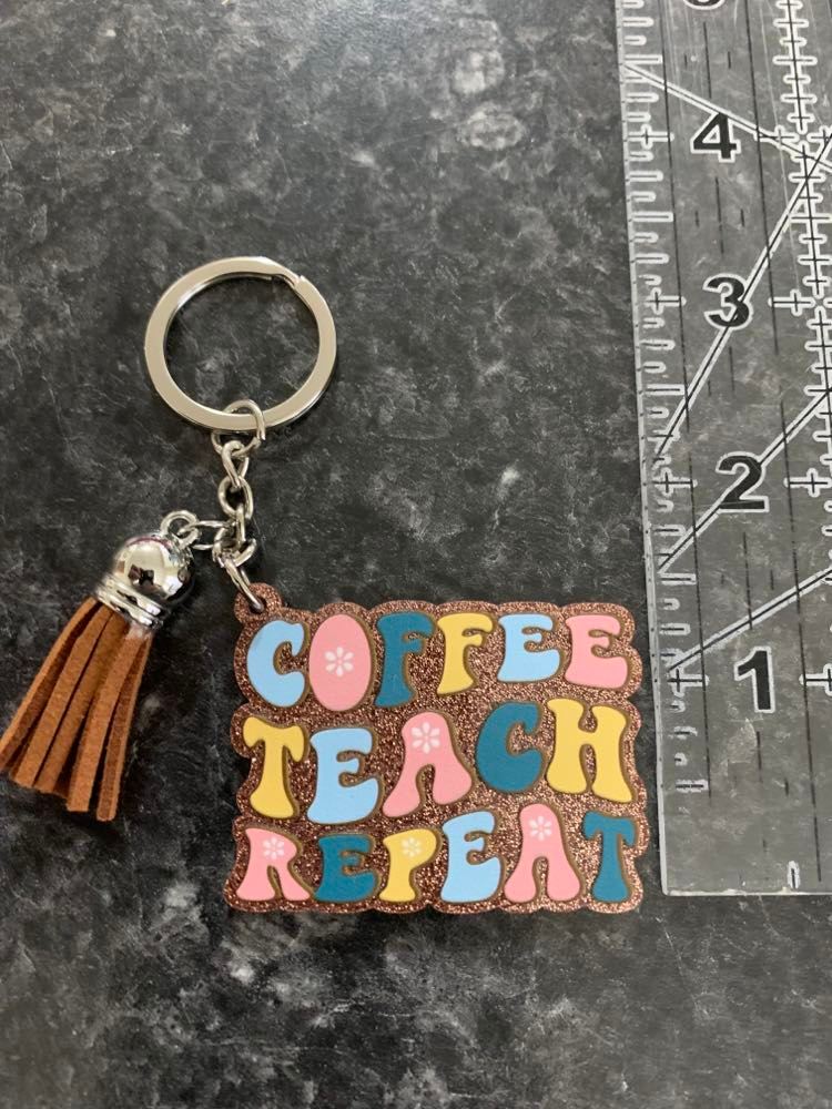 Coffee Teach Repeat Keychains