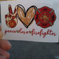 Peace Love Firefighter, Vinyl Decal