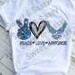 Peace Love Airforce Sublimation Transfer