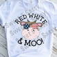 Red White and Moo USA Sublimation Transfer