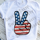 Peace USA, 4th of July Sublimation Transfer