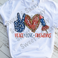 Peace Love Fireworks, USA Sublimation Transfer