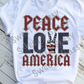 Peace Love America, 4th of July Sublimation Transfer