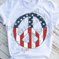 Peace Love America, 4th of July Sublimation Transfer