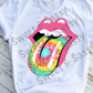 Tie Dye KISS Tongue Lips Sublimation Transfer