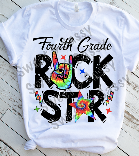 Tie Dye Rock Star K-4th Grade Level Sublimation Transfers