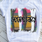 Secretary, Back to School, Sublimation Transfers