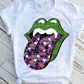 Halloween tongue with Green Lips Sublimation Transfer