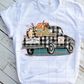 Plaid Truck with Pumpkins Sublimation Transfer
