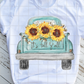 Blue Truck with Sunflowers Sublimation Transfer