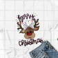 Merry Christmas Reindeer with Bow Sublimation Transfer