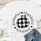 Grateful Thankful Blessed Plaid Pumpkin Sublimation Transfer