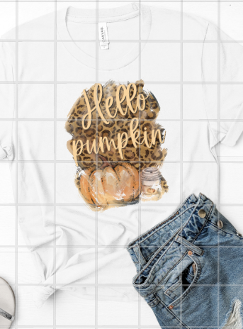 Hello Pumpkin Leopard Print Sublimation Transfer