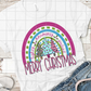 Pink Merry Christmas Rainbow, Sublimation Transfer