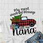 My Most wonderful blessings call me nana, Christmas Sublimation Transfer
