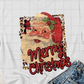 Leopard Print Santa, Vintage Santa, Sublimation Transfer