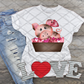 Farm Pig with Hearts, Ready to press, Sublimation Transfer