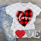 Buffalo Plaid Heart, Valentine's Day, Ready to press, Sublimation or DTF Transfer
