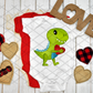 Dino with Hearts, Valentine's Day, Ready to press, Sublimation Transfer