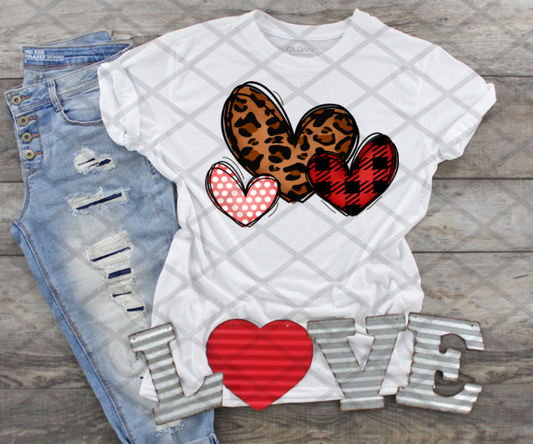 Hearts, Valentine's Day, Ready to press, Sublimation Transfer