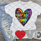 Heart with Leopard Print Stripes, Valentine's Day Ready to press, Sublimation Transfer