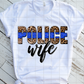 Police Wife, Leopard and Blue, Ready to Press, Sublimation Transfer