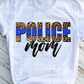 HTV Police Mom, Leopard Print and Blue Transfer