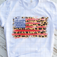 USA Flag with Leopard Print, Sublimation Transfer