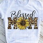 Blessed Mom, Leopard Print and Sunflowers, Ready to Press, Sublimation Transfer