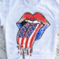 KISS Tongue with USA Flag, Sublimation Transfer