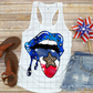 USA Lips and Tongue, America Stars and Stripes, Sublimation Transfer