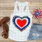 Patriotic Heart, America Stars and Stripes, Sublimation Transfer