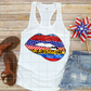 Patriotic Lips, America Stars and Stripes, Sublimation Transfer