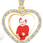 Sublimation Rhinestone Silver Heart Necklace.