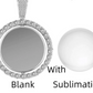Sublimation Rhinestone Bezel Pendant, Round Glass Dome