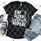 Eat Sleep Softball Repeat, Screen Print