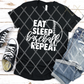 Eat Sleep Baseball Repeat, Screen Print