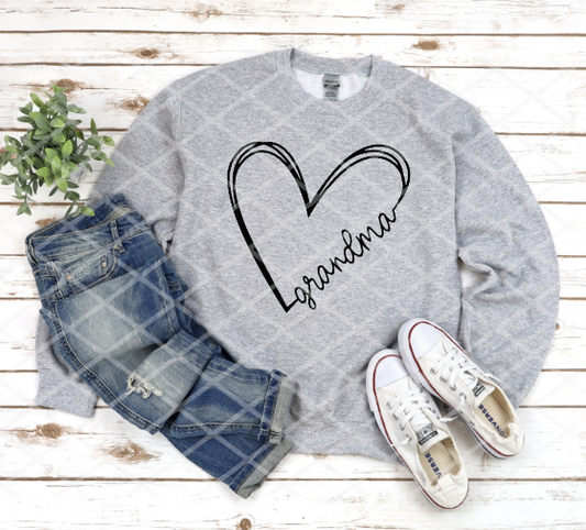 Grandma Heart Sublimation Transfer