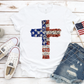 Faith Cross with Leopard Print Sublimation or DTF Transfer, Ready to Press Transfer