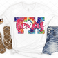 Texas, TX Tie Dye, Sublimation Transfer, Ready to Press Transfer