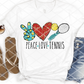 Peace Love Tennis, Sublimation Transfer, Ready to Press Transfer