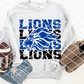 Jesseville Lions Stacked Sublimation or HTV Transfer