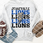 Jesseville Lions Bolt Sublimation or HTV Transfer