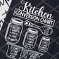 Kitchen Conversion Chart, Ready to Press Screen Print