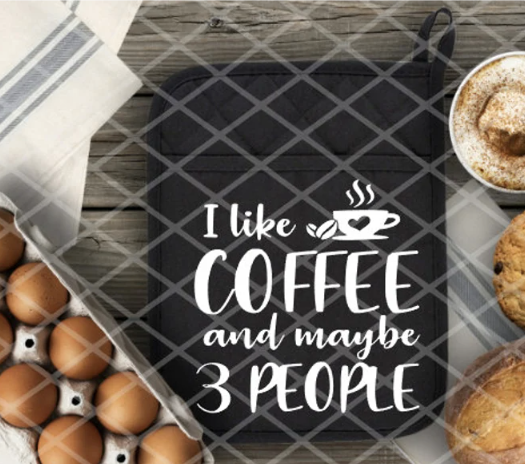 I like coffee and maybe 3 people, Ready to Press Screen Print