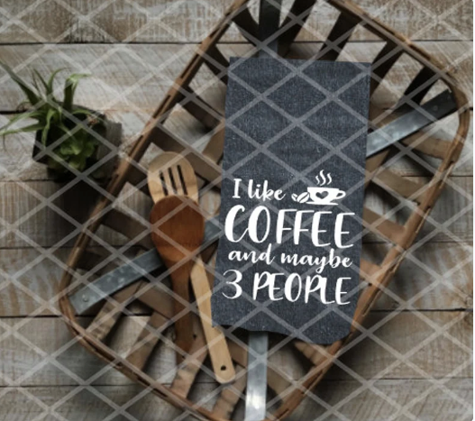 I like coffee and maybe 3 people, Ready to Press Screen Print