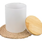 10oz. Frosted Candle Jar with Bamboo Lid, Sublimation Glass