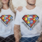 DTF Superman Autism Awareness, Ready to Press Transfer