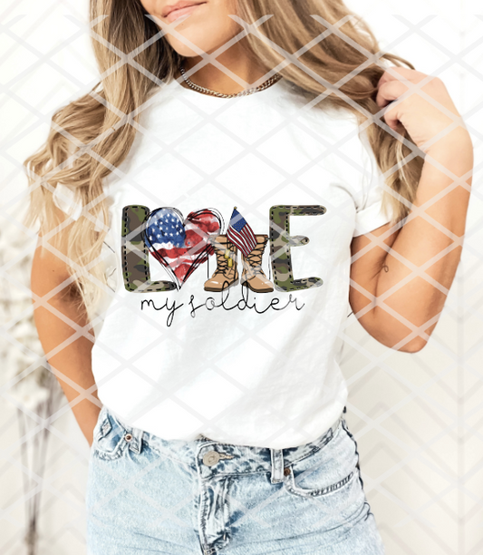 DTF Love my Soldier, Ready to Press Transfer