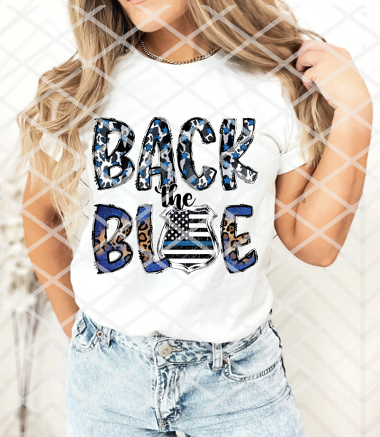 DTF Back the Blue, Ready to Press Transfer